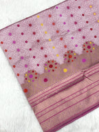 Mauve Pink Katan Silk Handwoven Banarasi Brocade Saree