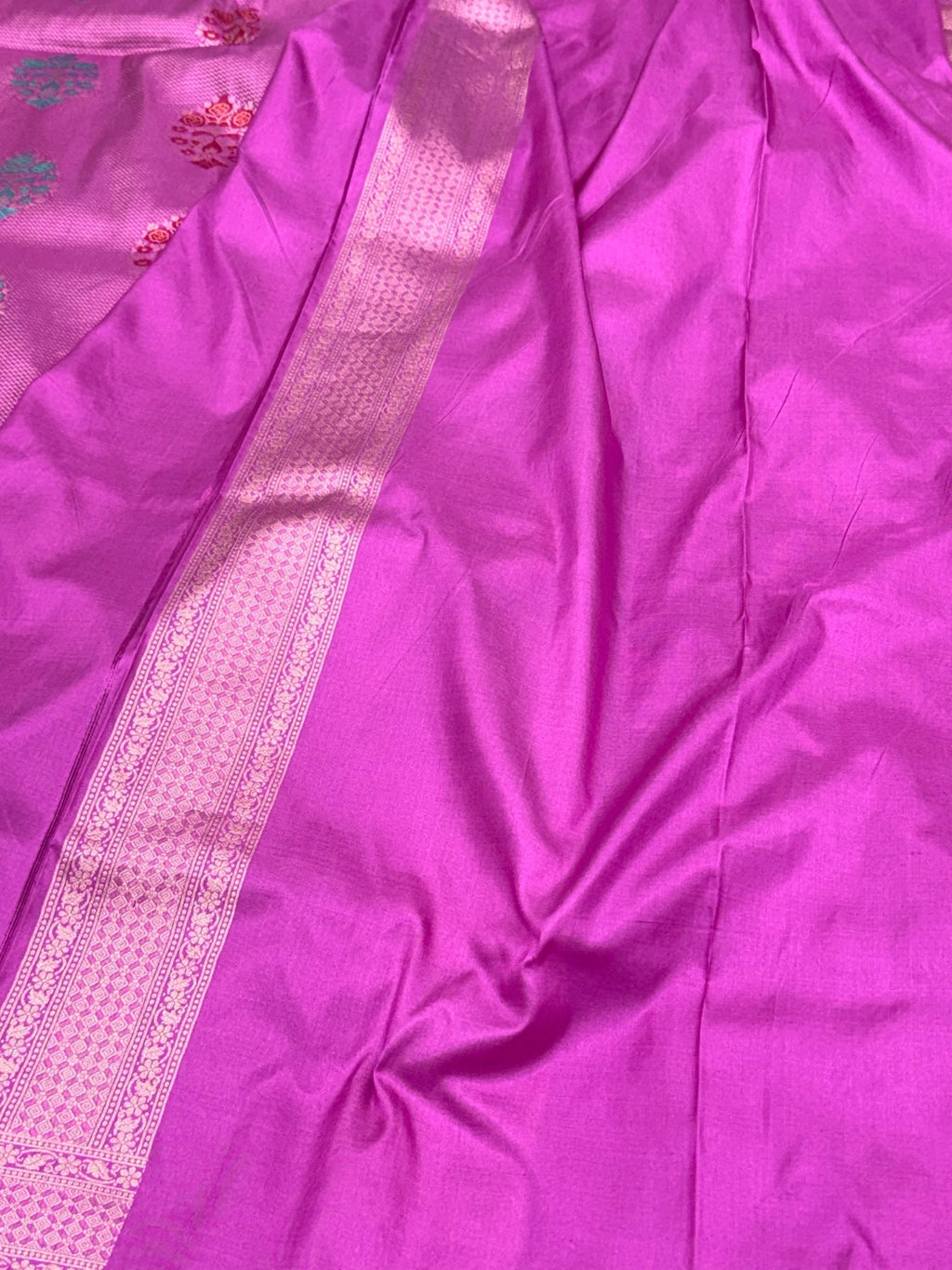 Magenta Purple Pure Katan Silk Handloom Banarasi Saree