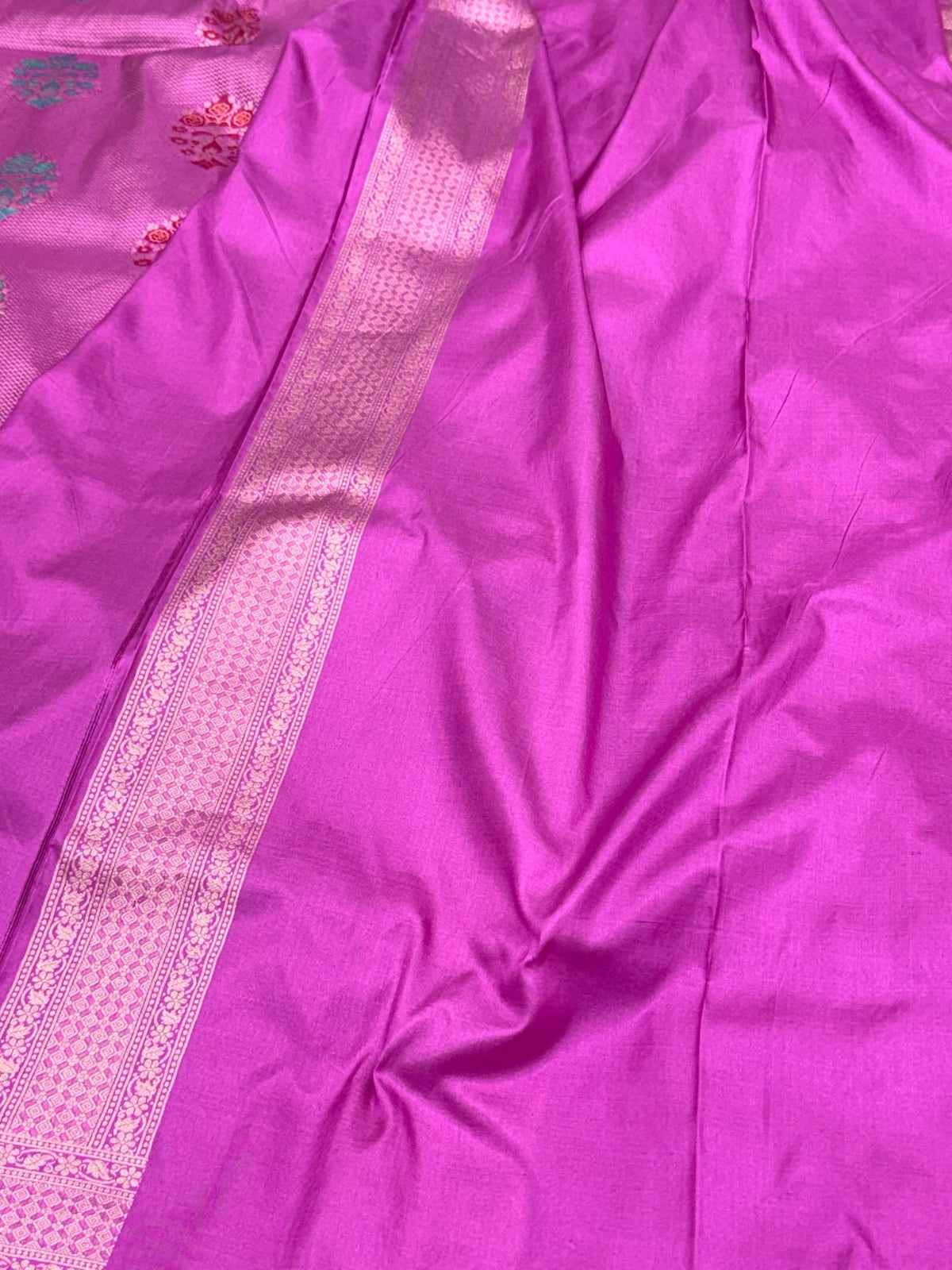 Magenta Purple Pure Katan Silk Handloom Banarasi Saree