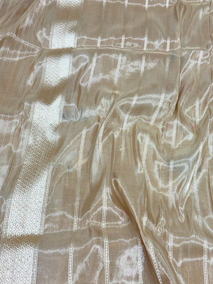 Molten Gold Pure Katan Silk & Pure Tissue Silk Handwoven | Kadhwa Technique | Contemporary Banarasi Modern Saree
