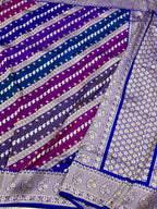 Blue Katan Silk Rangkaat Handwoven Banarasi Silk Saree