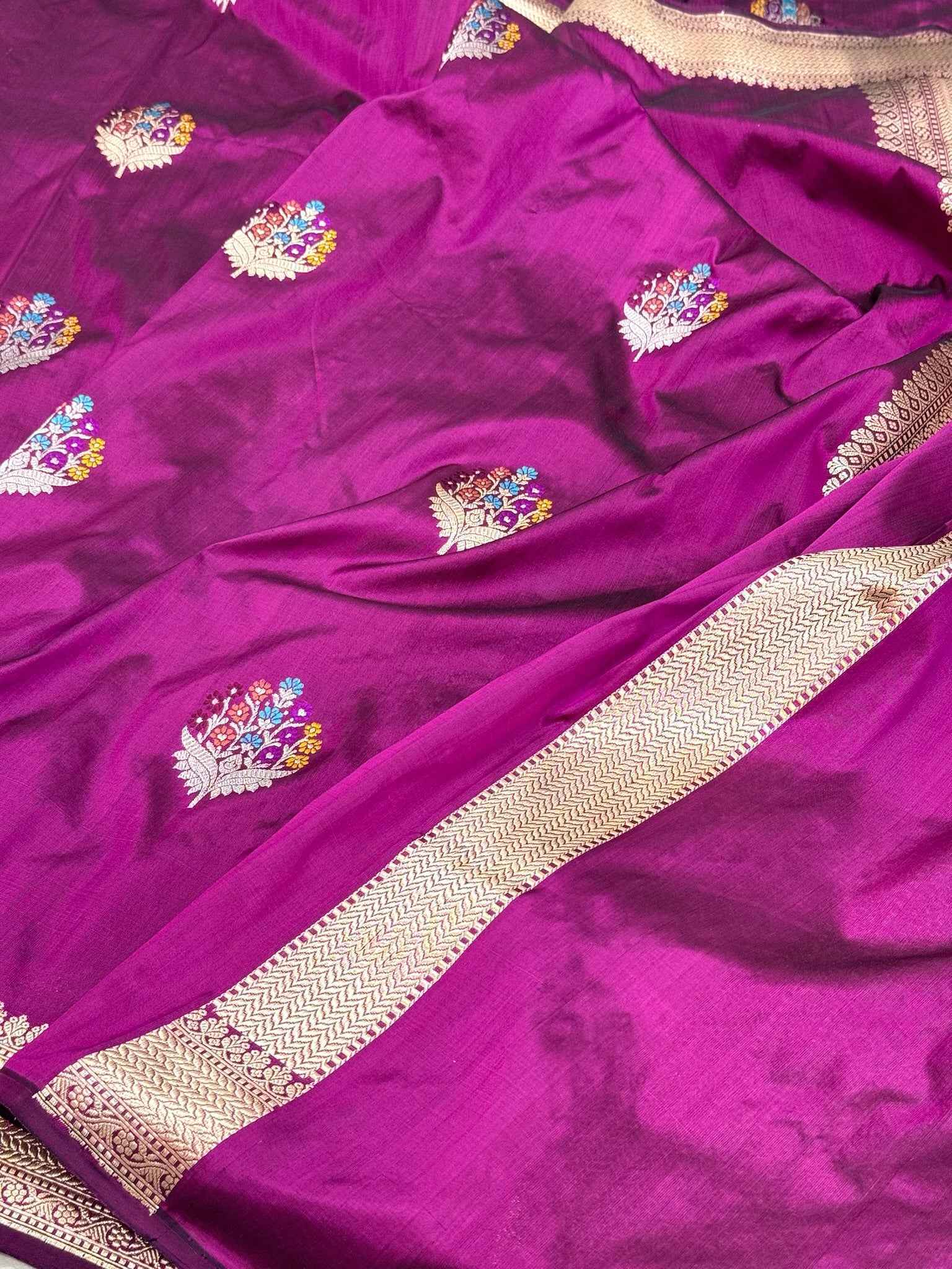 Pink Katan Silk Pure Handwoven Saree