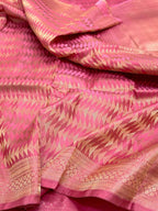 Electric Pink Pure Satin Silk Handwoven Soft Drape Banarasi Saree