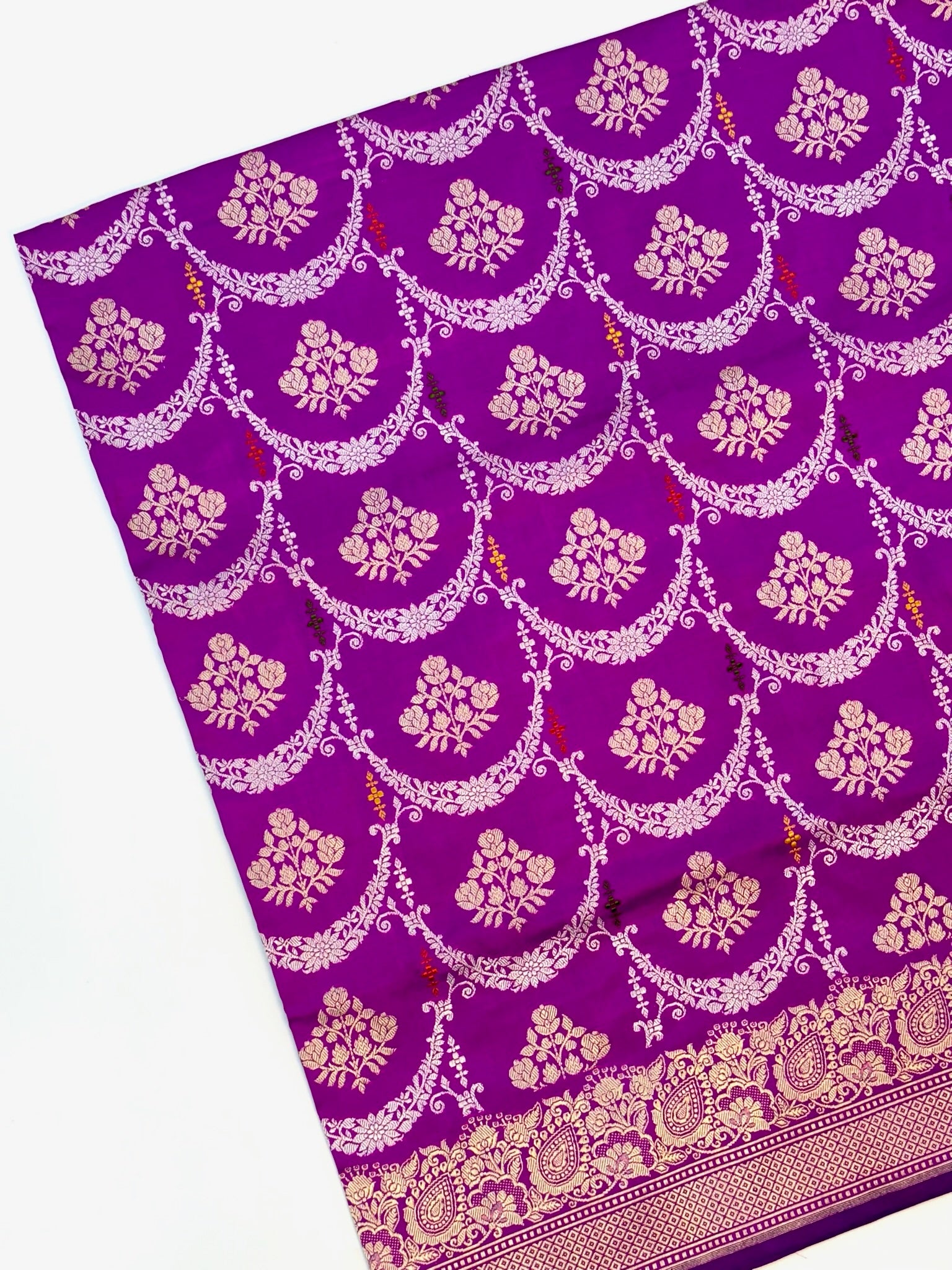 Magenta Katan Silk Pure Handwoven Saree