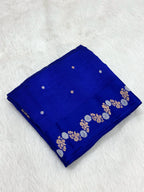 Blue Pure Raw Mango Silk Handwoven Saree