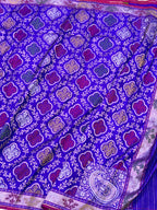 Blue Pure Double Katan Silk Handloom Banarasi Saree- Ektara Weave