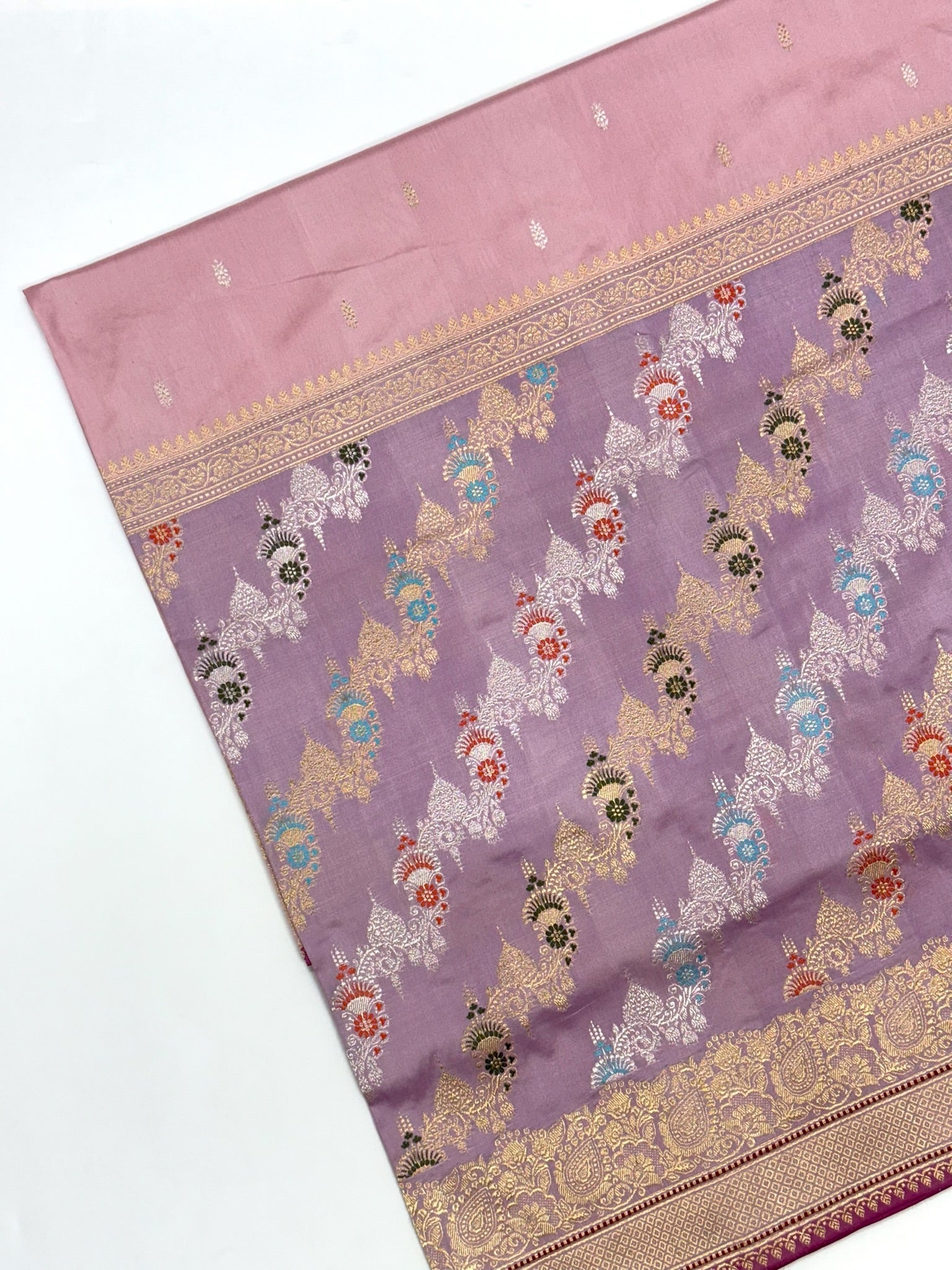 Mauve Lilac Pure Katan Silk Handwoven Saree