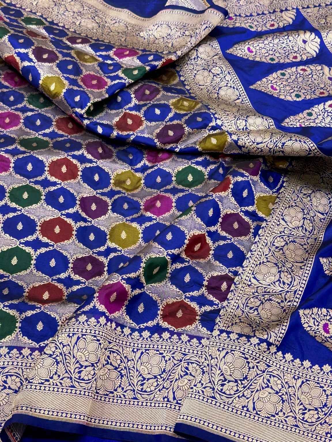 Orange Pure Katan Silk & Pure Mulberry Silk Rangkaat Handloom Modern Banarasi Saree