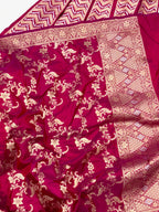 Rani Pink Katan Silk Pure Handwoven Lahenga