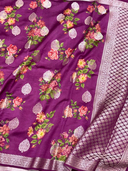 Candy Pink Pure Mulberry Chiniya Silk Lightweight Banarasi Saree