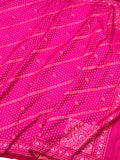 Hot Pink Pure Double Katan Silk Handloom Banarasi Saree- Ektara Weave