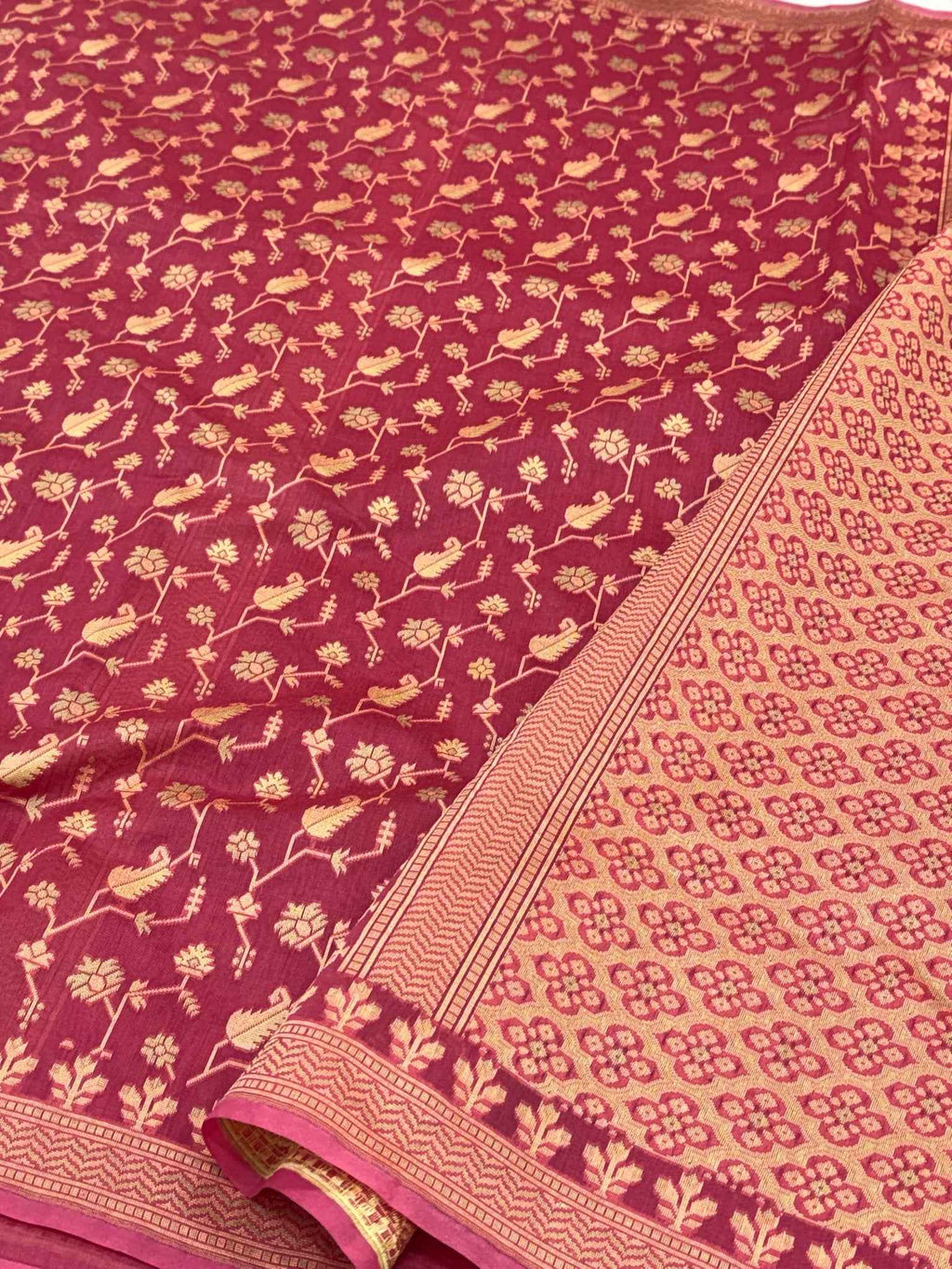 Ivory Cream Blended Silk Lightweight Cotton Saree