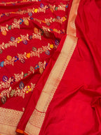 Red Katan Silk Pure Handwoven Saree