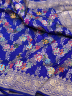 Blue Katan Silk Pure Handwoven Saree