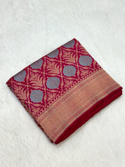 Pink Pure Katan Silk Handloom Banarasi Saree |Brocade|