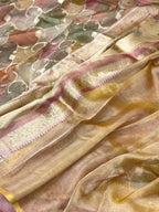 Yellow Ektara Tissue Pure Handloom Saree