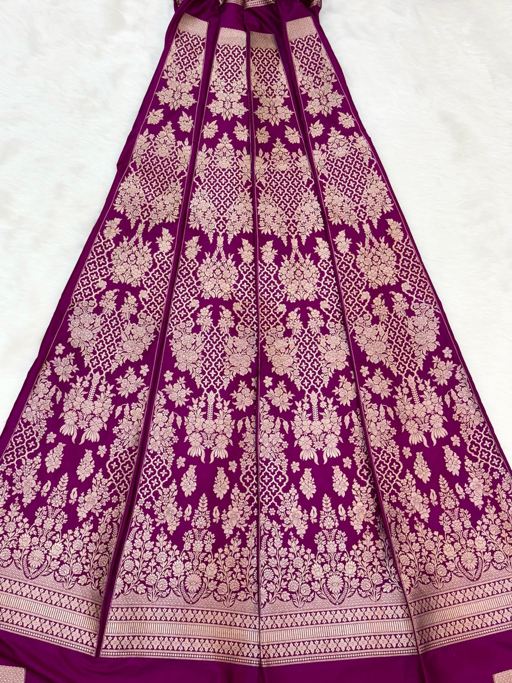 Magenta Katan Silk Pure Handwoven Lahenga