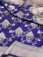 Blue Pure Katan Silk Handloom Saree