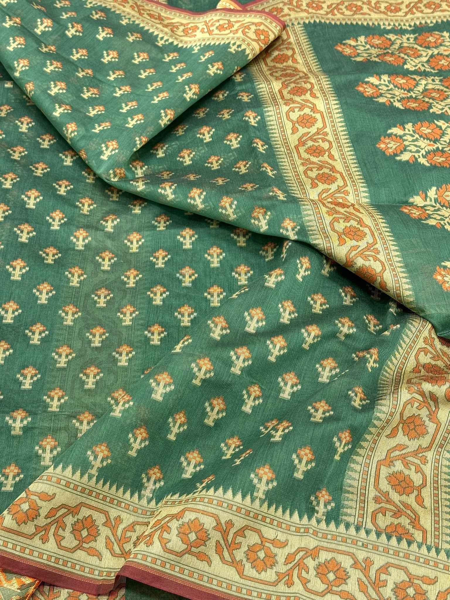 Purple Blended Silk Lightweight Cotton Saree