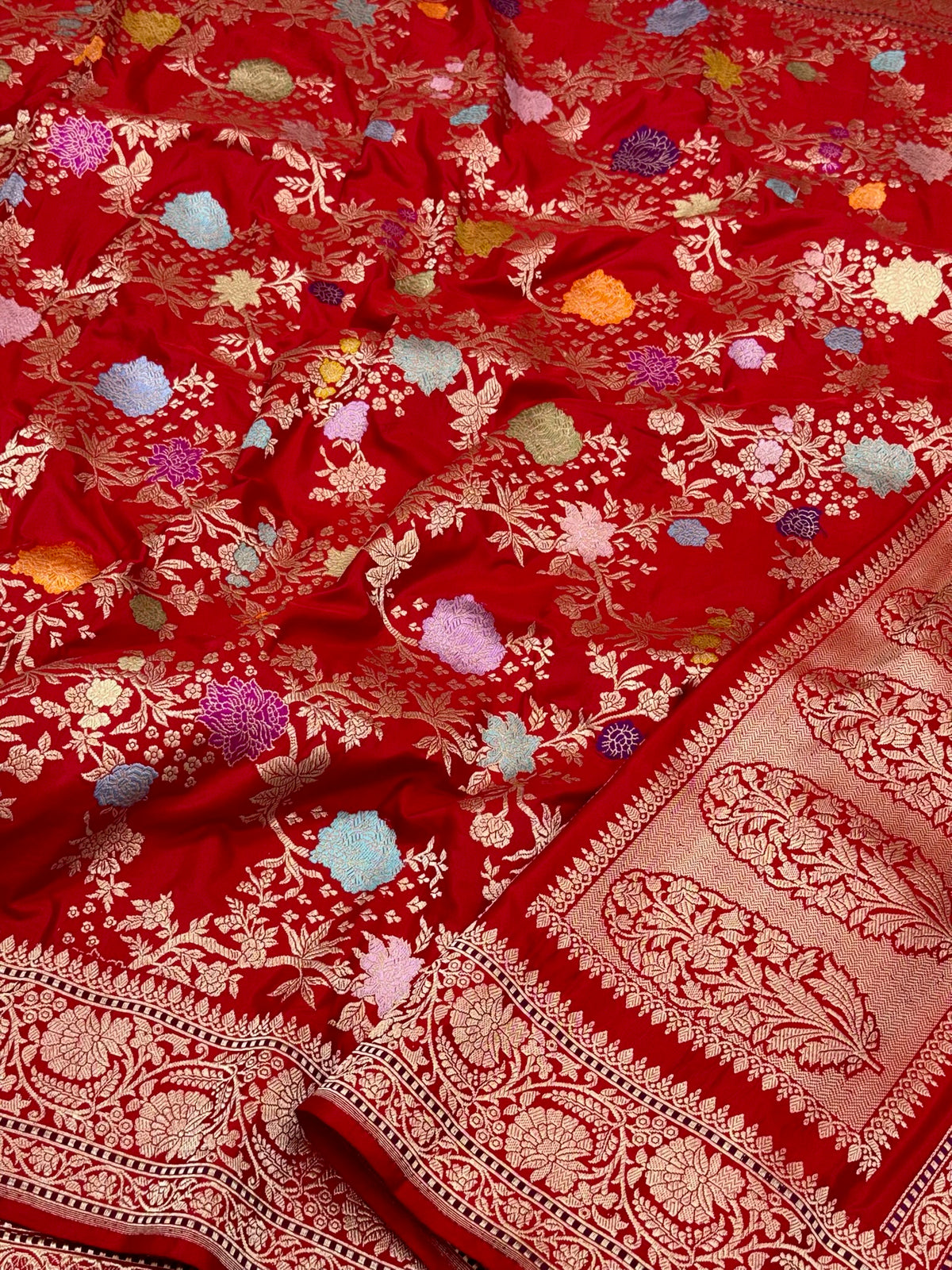 Red Handwoven Banarasi | Kadhwa Technique | Pure Double Katan Mulberry Silk Saree - A New Era Of Elegance