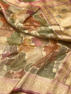 Yellow Ektara Tissue Pure Handloom Saree