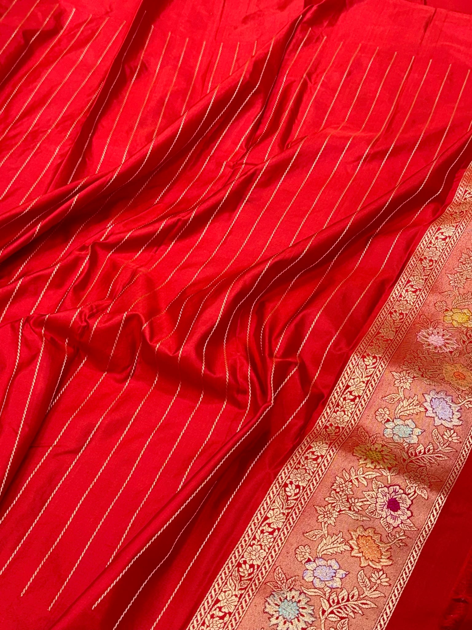 Red Pure Mulberry Double Katan Silk Handwoven Premium Banarasi Saree | Authentic Kadhwa Technique Banarasi Saree