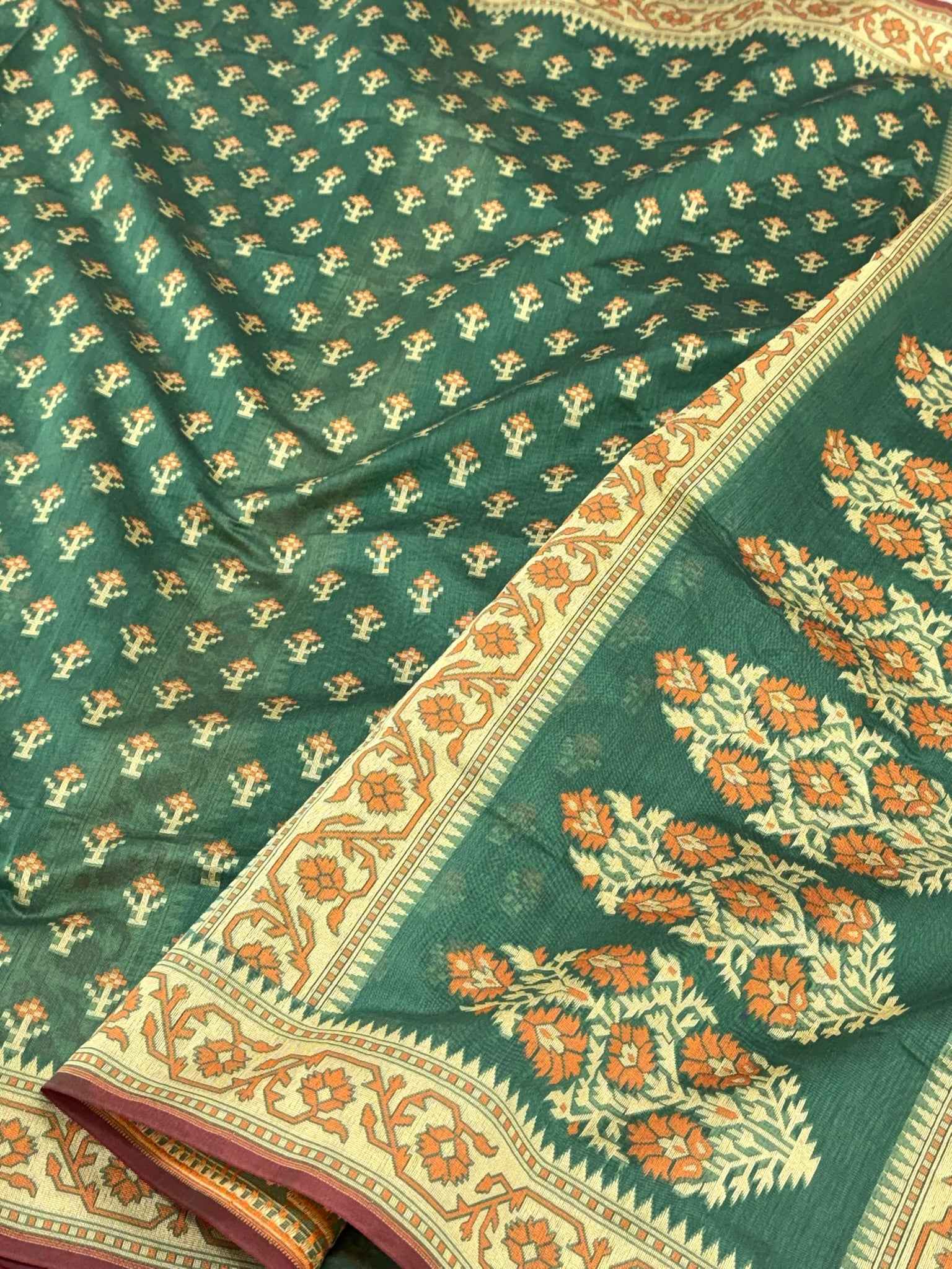 Purple Blended Silk Lightweight Cotton Saree