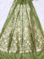 Pista Green Katan Tissue Pure Handwoven Lahenga