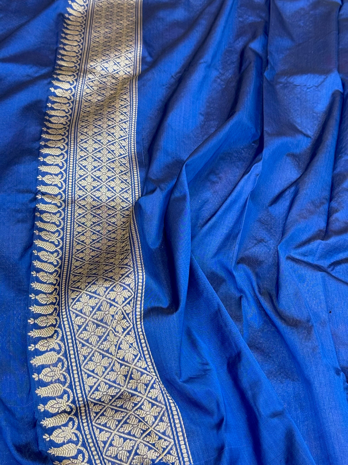 Blue Pure Katan Mulberry Silk Handwoven Banarasi Brocade Saree | Kadhwa Technique | Heritage In A New Light