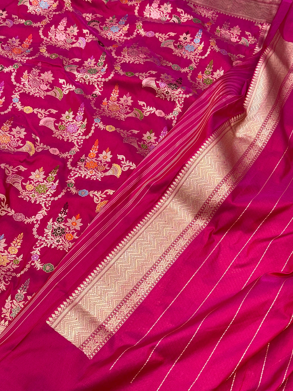 Pink Katan Silk Pure Handwoven Saree