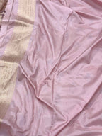 Mauve Pink Katan Silk Handloom Banarasi Brocade Saree
