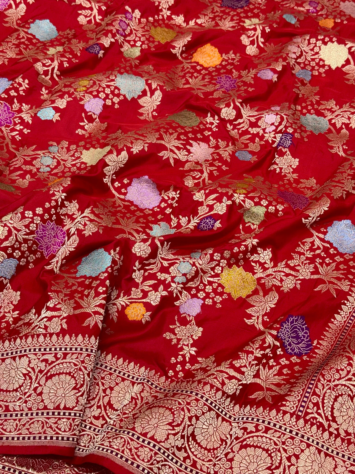 Red Handwoven Banarasi | Kadhwa Technique | Pure Double Katan Mulberry Silk Saree - A New Era Of Elegance