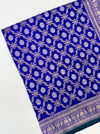 Blue Vintage Handwoven Pure Katan Silk Saree