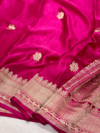 Pink Mashru Satin Silk Pure Handwoven Saree