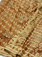 Sage Green Pure Satin Silk Handwoven Banarasi Tanchoi Saree