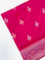 Pink Pure Katan Silk Handwoven Saree