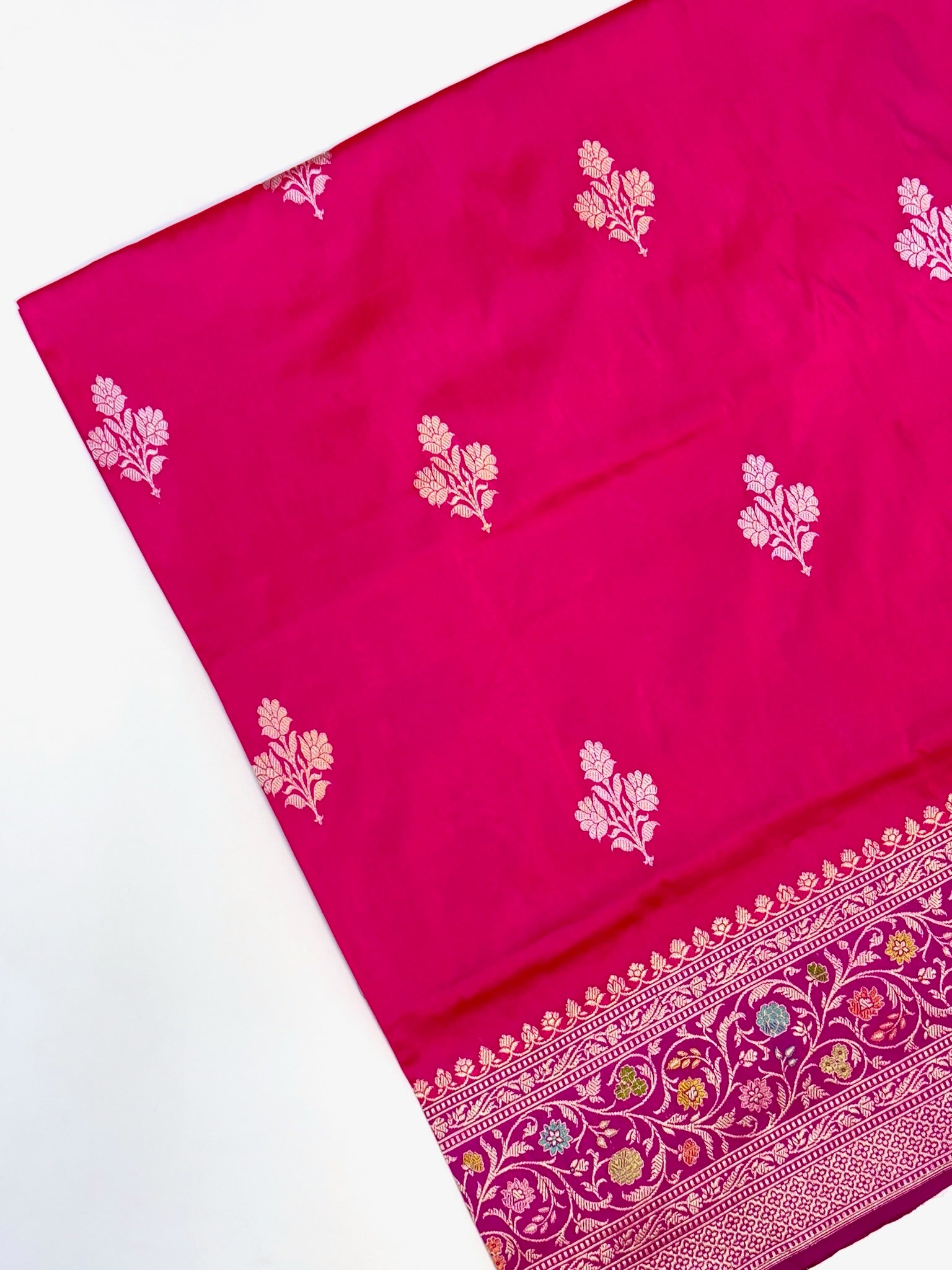 Pink Pure Katan Silk Handwoven Saree