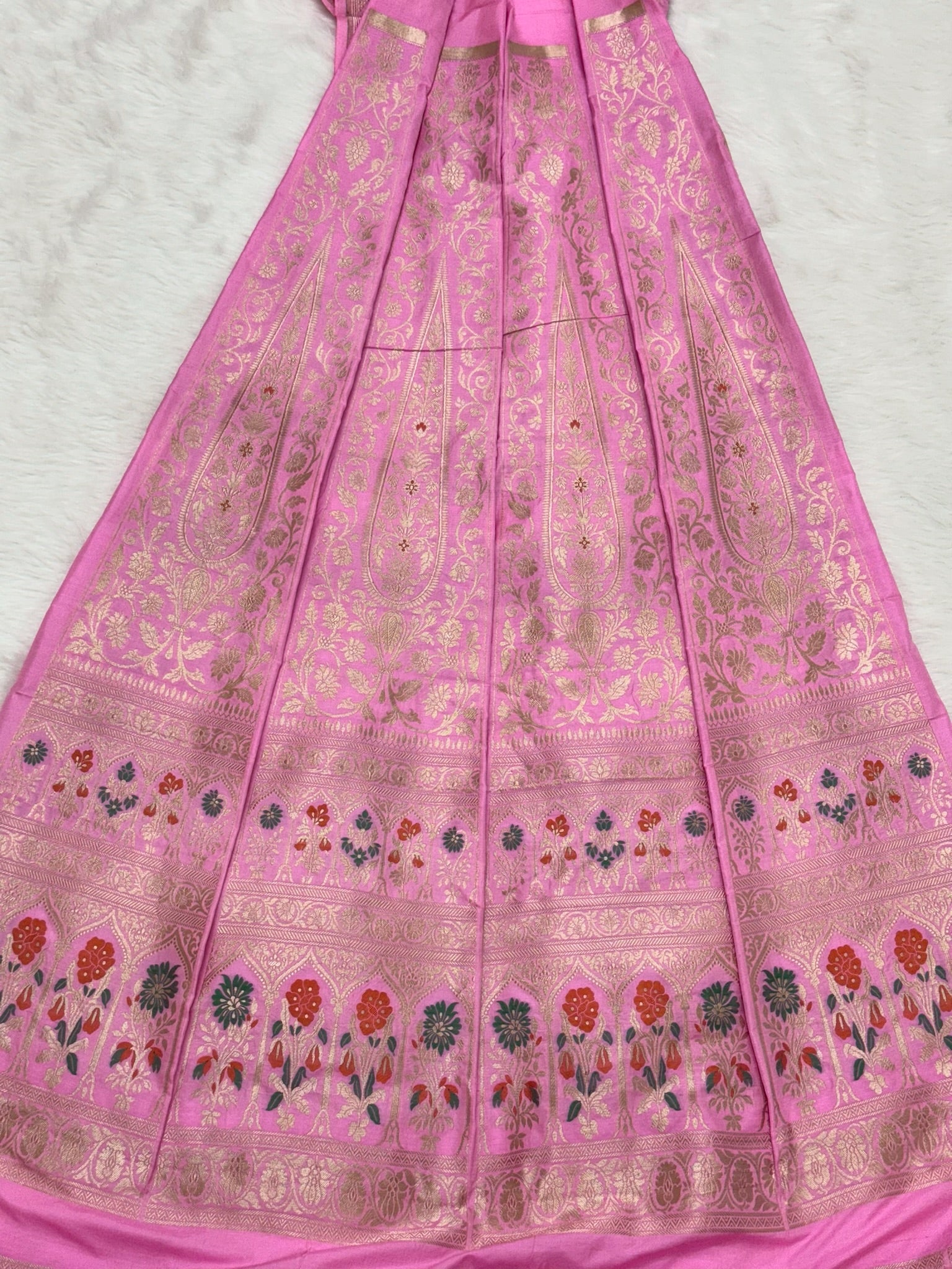 Pink Katan Silk Pure Handwoven Lahenga