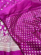 Magenta Katan Silk Pure Handwoven Lahenga