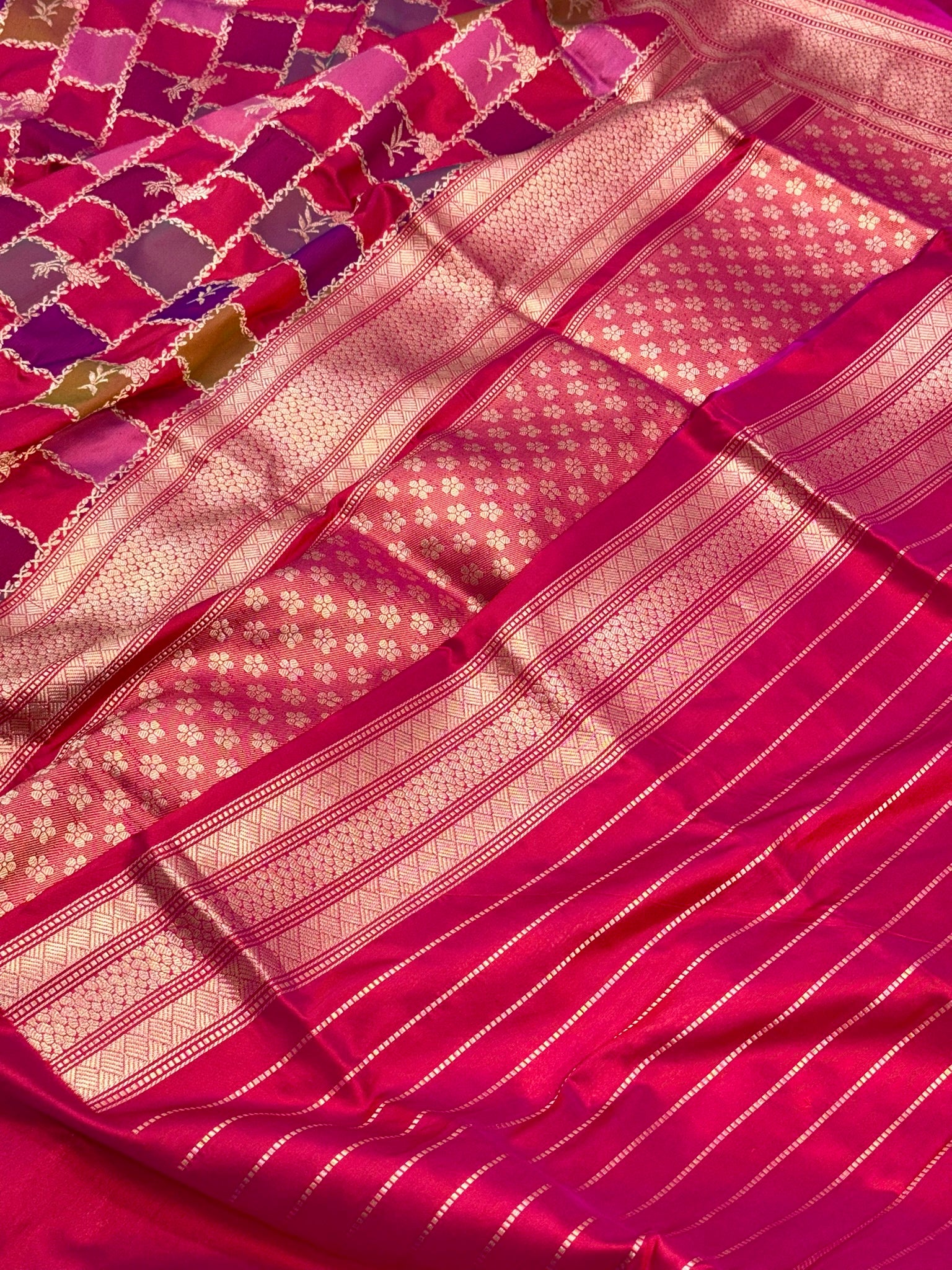 Pink Pure Mulberry Katan Silk Handwoven Banarasi Saree |Rangkaat|