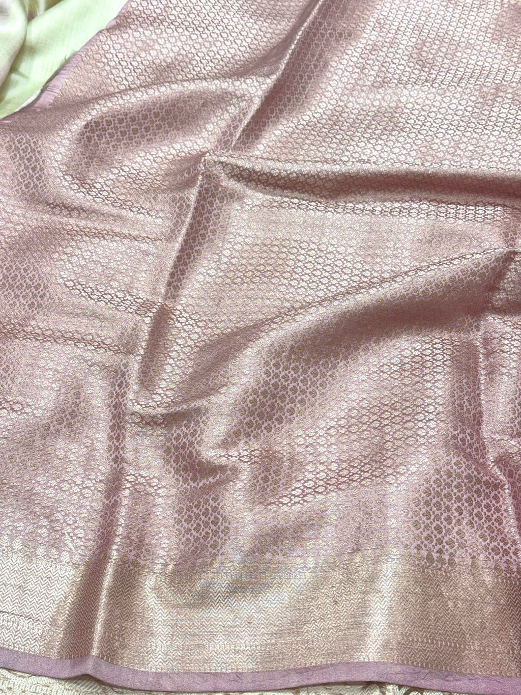 Powder Pink Pure Mulberry Chiniya Silk Lightweight Contemporary Saree