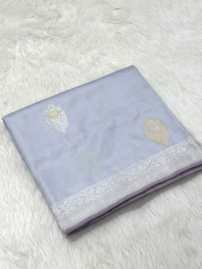 Lavender Ektara Weave Handwoven Pure Silk Saree