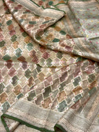 Green Ektara Tissue Pure Handloom Saree