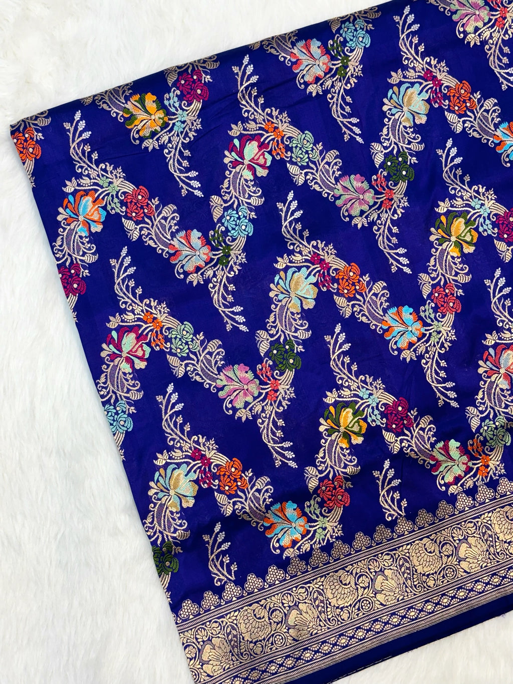 Blue Katan Silk Pure Handwoven Saree