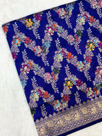 Blue Katan Silk Pure Handwoven Saree