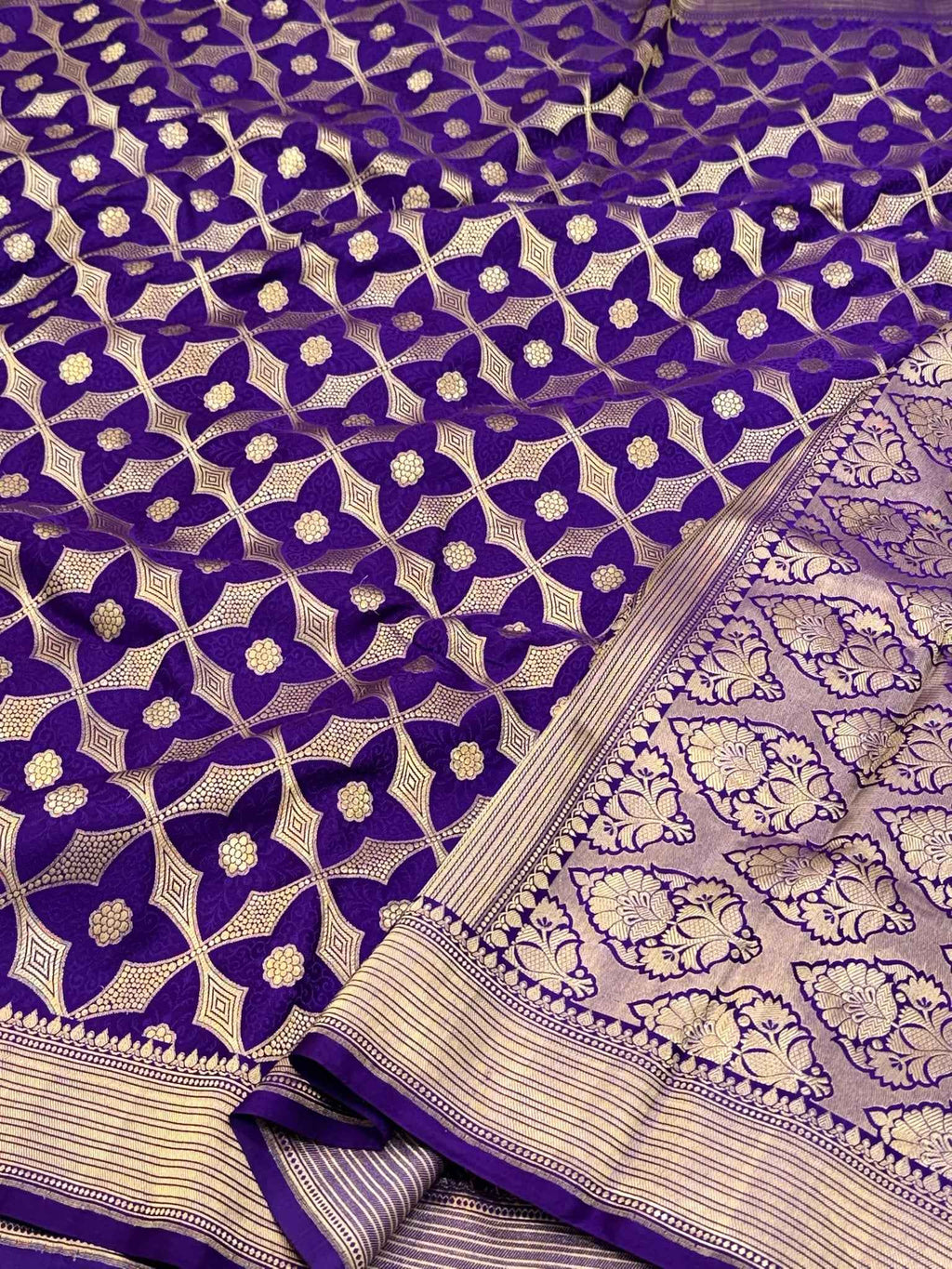 Mustard Yellow Pure Satin Silk Soft Drape Handwoven Banarasi Saree