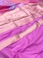 Pastel Pink Pure Silk Contemporary Design Handwoven Saree