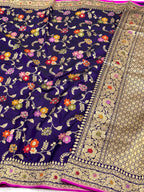 Purple Katan Silk Pure Handwoven Saree