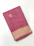 Pastel Pink Pure Katan Silk Handwoven Banarasi Saree