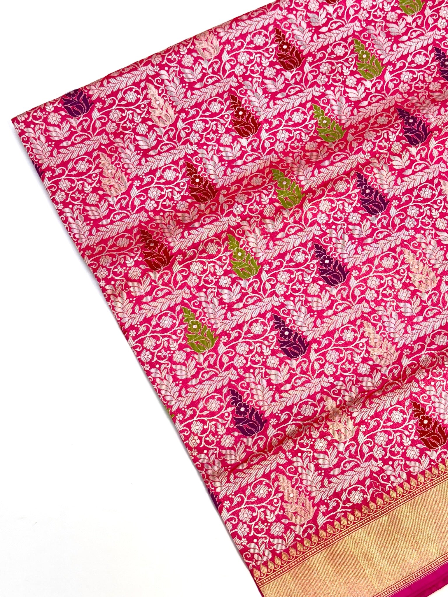 Pink Katan Silk Handwoven Saree